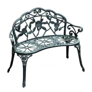 Outsunny Cast Aluminum Garden Bench Patio Chair