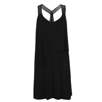 Biba Crochet Trim Dress - Black