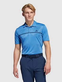 adidas Golf Chest Print Polo Shirt - Blue Size M, Men