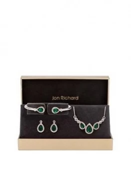 Jon Richard Jon Richard Emerald Pear Trio Jewellery Set