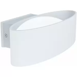 Loops - IP44 Outdoor Wall Light White Aluminium & Steel 10W Built in LED Porch Lamp