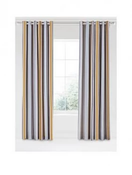 Scion Lintu 100% Cotton Panama Lined Eyelet Curtains ; 168 X 229 Cm