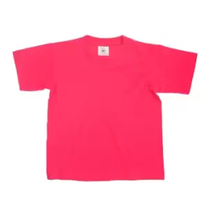 B&C Kids/Childrens Exact 150 Short Sleeved T-Shirt (Pack of 2) (12-14) (Fuchsia)