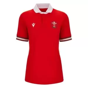 Macron WRU Wales 23/24 Home Womens Sleeve Rugby Shirt - Red