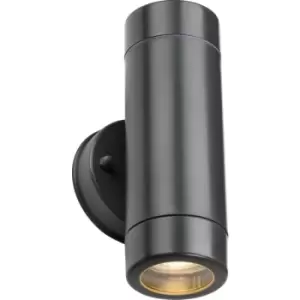 Knightsbridge - eamon - 230V IP54 GU10 Polycarbonate Up/Down Wall light - Anthracite - EA2A