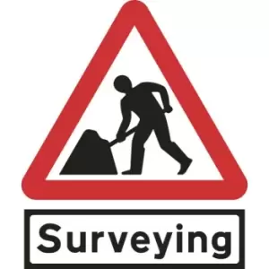 Road Works & Surveying Supp Plate - Classic Roll Up Traffic Sign (600MM Triangle