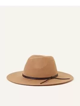 Accessorize Wool Fedora Hat, Brown, Women