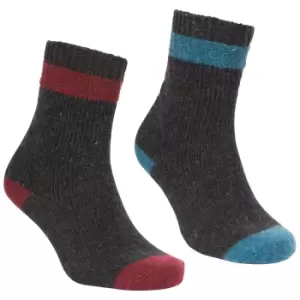 Trespass Unisex Adult Agenta Boot Socks (7 UK-11 UK) (Black/Aqua Blue/Fig)