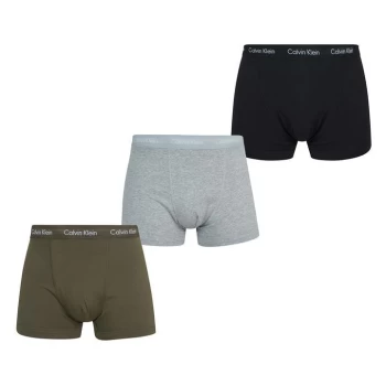 Calvin Klein Pack Cotton Stretch Trunks - Khaki/Blk/Gry