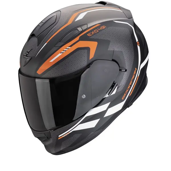 Scorpion EXO-491 Kripta Matt Black-Orange-White Full Face Helmet S