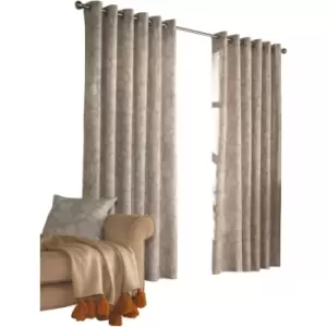 Furn Irwin Woodland Design Ringtop Eyelet Curtains (Pair) (168x183cm) (Stone) - Stone