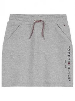 Tommy Hilfiger Girls Essntial Logo Sweat Skirt, Grey, Size Age: 8 Years, Women