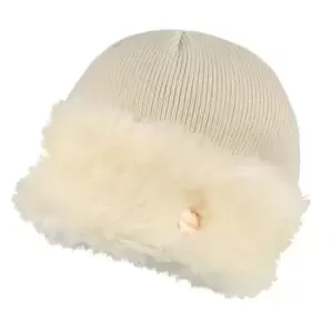 Regatta Womens/Ladies Luz Fur Trim Cotton Jersey Winter Beanie Hat Small / Medium