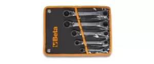 Beta Tools 195P/B5 5pc Db End BiHex Offset Ratchet Ring Wrench 15˚ Set 001950266