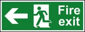 Fire Exit Arrow Left Sign, S/A Vinyl