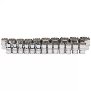 Draper Loose Metric Socket Set, 1/2" Sq. Dr., Polished Chrome (23 Piece)