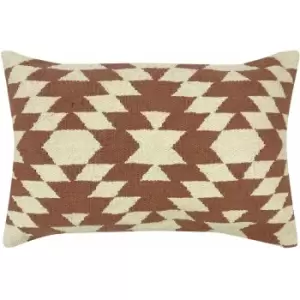 The Linen Yard Jura Woven Jacquard 100% Cotton Cushion Cover, Sienna, 40 x 60 Cm