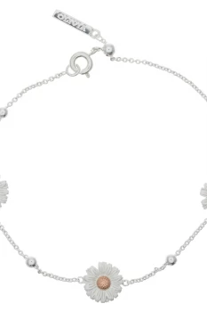 Ladies Olivia Burton Two-Tone Steel and Rose Plate Daisy & Ball Chain Bracelet OBJ16DAB02