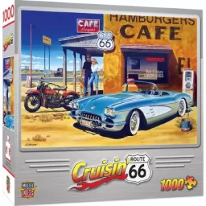 Masterpieces Puzzle Cruisin Route 66 Cafe Puzzle 1000 Piece Jigsaw Puzzle