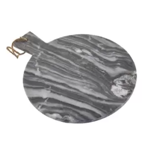 Interiors by PH Grey Marble Round Paddle Serving Board