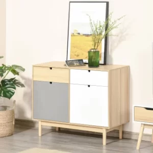 HOMCOM Sideboard Storage Cabinet Kitchen Cupboard with Drawers for Bedroom, Living Room, Entryway