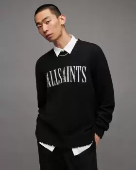 AllSaints Luka Logo Saints Crew Neck Jumper