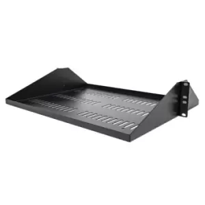 StarTech.com 2U Server Rack Shelf Center Mounted Universal Vented Rackmount Cantilever Tray for 19" Network Equipment Rack Heavy Duty Steel 200lb Capa