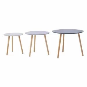 Interiors by PH Round Side Tables Set of 3, Grey