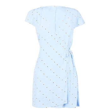 Jack Wills Eastbourne Wrap Dress - Pale Blue