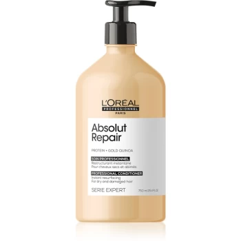 LOreal Professionnel Serie Expert Absolut Repair Gold Quinoa + Protein Deeply Regenerating Conditioner for Dry and Damaged Hair 750ml