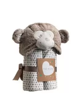 Clair De Lune Little Monkey Hooded Blanket