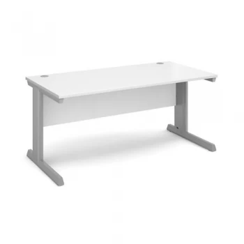 Vivo Straight Desk 1600mm x 800mm - Silver Frame White Top