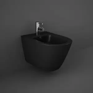 Rak Feeling Rimless Wall Hung Bidet 520mm Projection - Matt Black