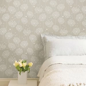 Fine Decor Fine Decor Dandelion Taupe Peel and Stick Wallpaper - 18ft