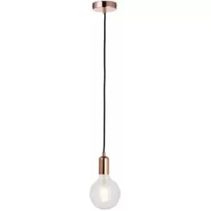 Hanging Ceiling Pendant Light & Rose Kit Gloss Copper Industrial Adjustable Lamp