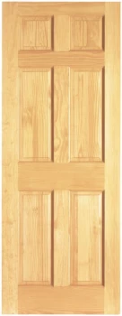 Wickes Durham Internal Clear Pine 6 Panel Softwood Door - 1981x686mm