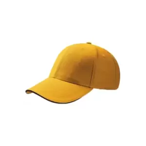 Atlantis Sport Sandwich 6 Panel Baseball Cap (One Size) (Yellow)