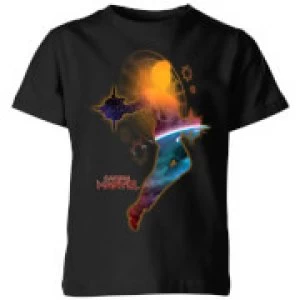 Captain Marvel Nebula Flight Kids T-Shirt - Black - 3-4 Years