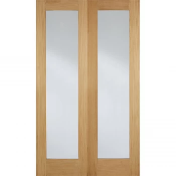 Pattern 20 Internal Glazed Unfinished Oak 1 Lite Pair Doors - 1524 x 1981mm