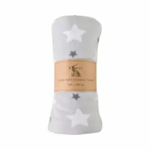 Crossland Grove Stars Fleece Throw Grey / White 1800x2300mm