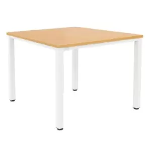 Tc Fraction Infinity 140 x 140 Meeting Table - Beech with White Legs