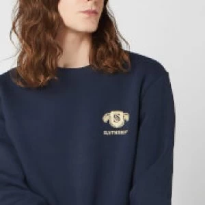 Harry Potter Slytherin Unisex Embroidered Sweatshirt - Navy - M