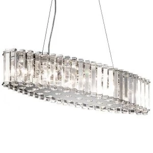 8 Light Pendant Bar Island Chandelier Light Chrome, Crystal, G9