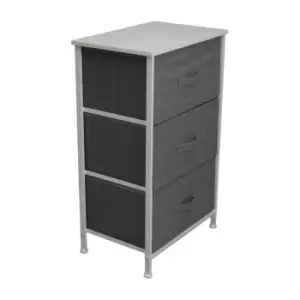 FWStyle 3 Drawer Lotte Grey Fabric Drawer Unit