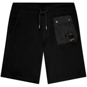 CP COMPANY Boys Fleece Mix Shorts - Black