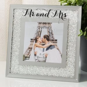 Celebrations Crystal Border Frame - Mr & Mrs