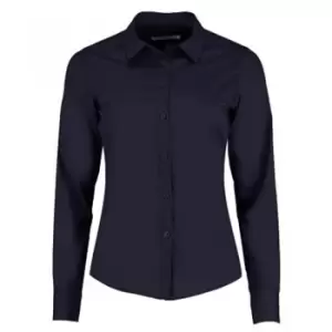 Kustom Kit Womens/Ladies Long Sleeve Tailored Poplin Shirt (18) (Dark Navy)