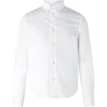 Emporio Armani Core Logo Long Sleeve Poplin Shirt - White