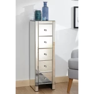 Mirrored 5 Drawer Tallboy