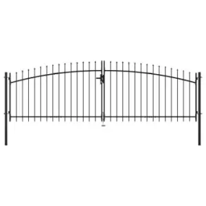 Vidaxl Double Door Fence Gate With Spear Top 400X200 Cm